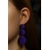 Earrings Assorted "Libero" three discs, purple color in gold