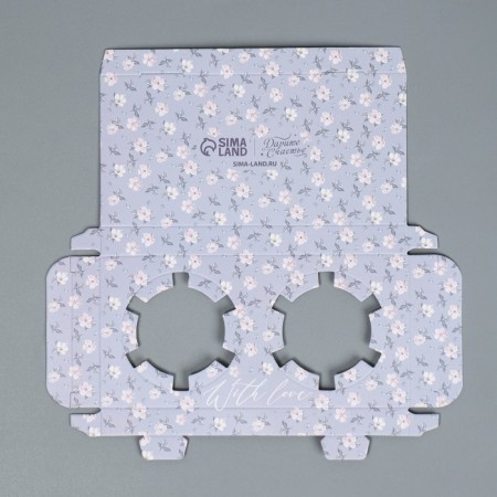 Capcake box, confectionery packaging, 2 cells "Pattern", 16 x 8 x 11.5 cm-4