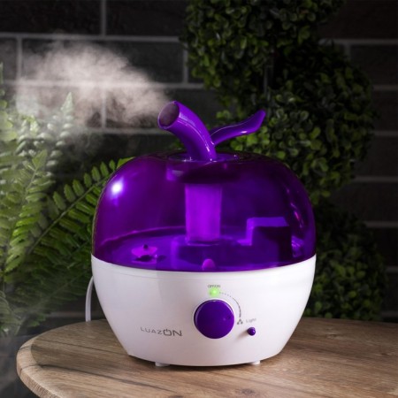 Air humidifier Luazon LHU-02, ultrasound, 2.4 l, 25 watts, white-violet