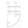 Corner shelf is bunk, width 28 cm, matte glass, chrome
