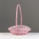 Wicker basket, D33x31/h11/h8/hh40/b22, pink, willow