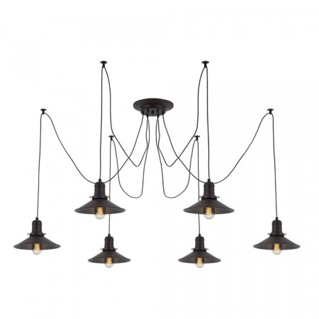 Suspended Citilux "Edison" CL451062, 6x75W, E27, Black Color-7