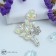Brooch "Flower Branch" duet, rainbow color in silver
