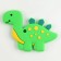 Silicone teething for dino teeth, green color