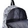 School backpack from textiles on lightning, 3 pockets, white/black color