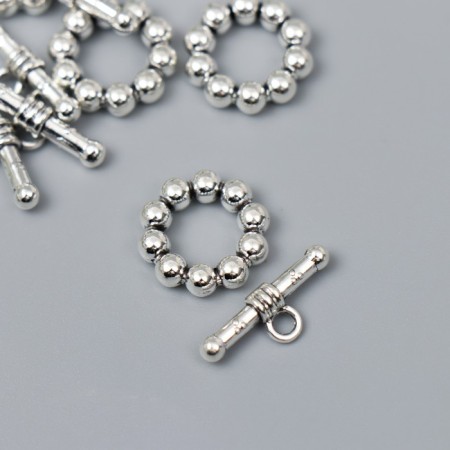 Decor Metal for the creativity of locks "Balls Ring" silver 2666M025 1.6x1.6 cm-1