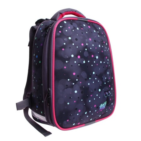 School backpack 38 x 30 x 16 cm, ergonomic back, stavia "cat + peas", gray-1