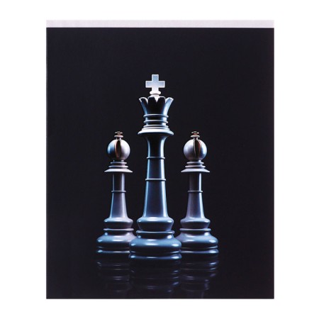 A notebook of 96 sheets in Calligrata “Chess” cage, covered cardboard, matte lamination + selective UV-lame, OFSET MIX-5