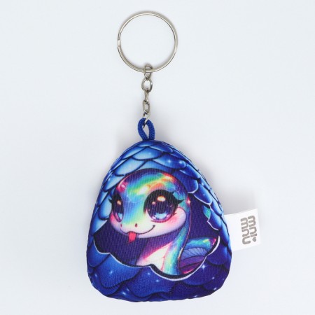 Key keychain soft "snake in the egg", blue, for the New Year-1