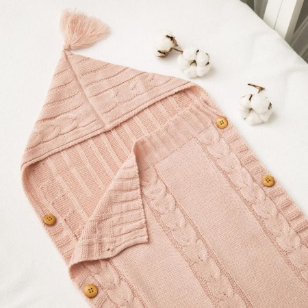 Knitted envelope, size 72x36 cm, pink color-2