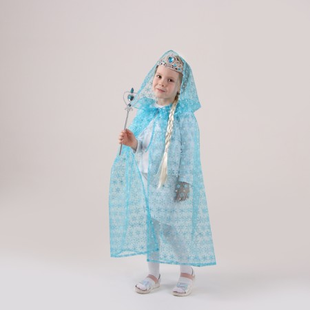 Ella carnival set, organza raincoat, braid, rod, crown, length 80 cm