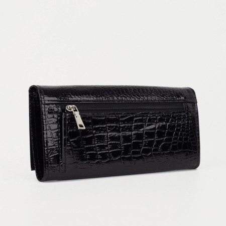 Women's wallet on the button, black color-1