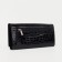 Women's wallet on the button, black color