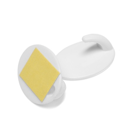 Holder self -adhesive tundra krep, 45x45 mm, white color, oval, 3 pcs.-8