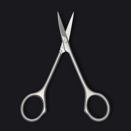 Manicure scissors "Premium", narrow, bent, 10.5 cm, on the blist, color is a matte silver-4