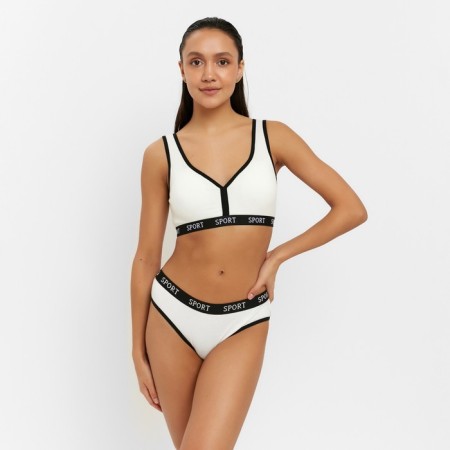 Female set (top, panties) color white, size 42-44