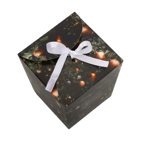 New Year. Bonbonniere, New Year's gift packaging "Beautiful spruce", 7.5 × 8 × 7.5 cm.-3