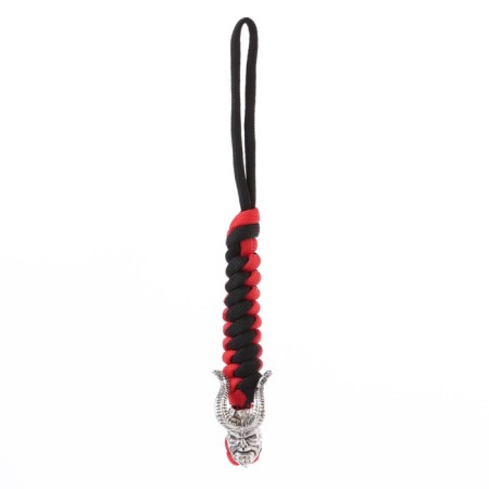A keychain is a label for a Hellbo knife from a paracord, black and red-2