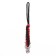 A keychain is a label for a Hellbo knife from a paracord, black and red