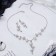 Set 2 objects: earrings, necklace "amazement" branch, white color in silver, 42cm
