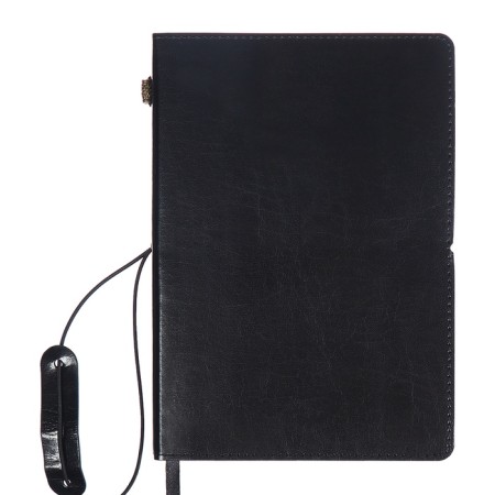 Dated diary 2024 A5 176 sheets, Devente.Saltos, soft cover of artificial leather, lies, cream block 70 g/m2, black-1