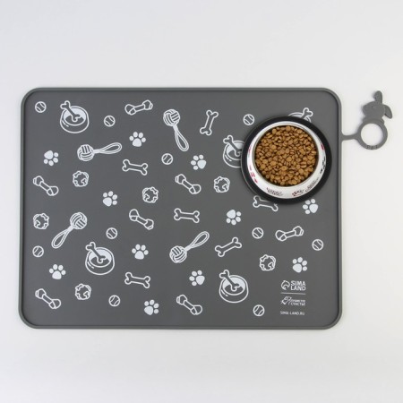 Silicone rug for a bowl "Pattern", 30x40 cm, gray-4