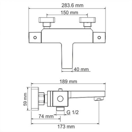 Bath mixer Wasserkraft Aime 1511 Thermo, two -welfare, thermostat, chrome-4