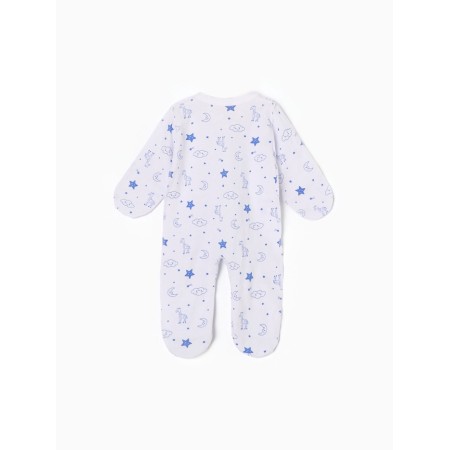 Children's overalls with scratches "Giraffes", white/blue color, height 62-4