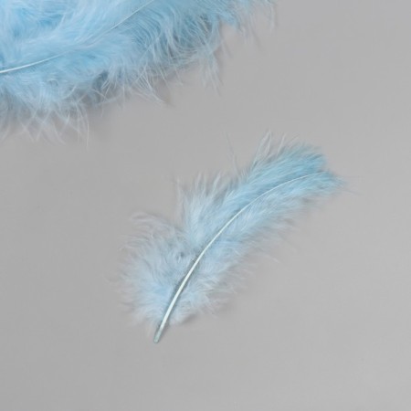 Pen decorative goose downy "Blue water" set 40 pcs h = 10-15 cm-1