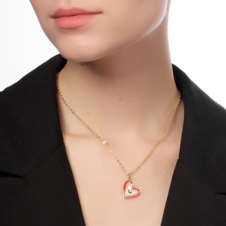 Pendant "Heart" Illusion, color in gold, 47 cm-4