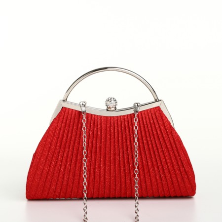 Female bag on the farmar, red color