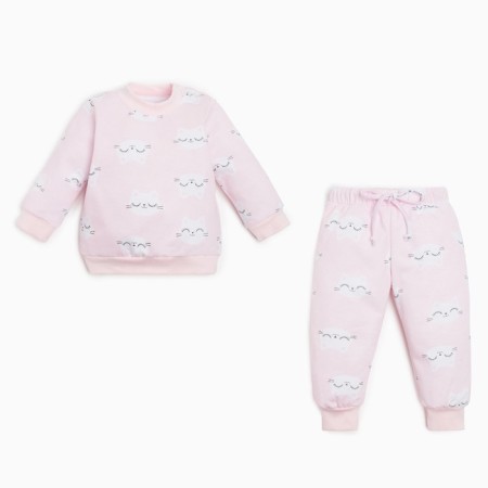 Kit: jumper and pants crumb I am KISA, height 68-74 cm, pink color