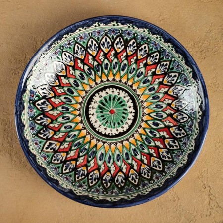 Largan Rishtan ceramics "Patterns", 25 cm, Blue Mix-4
