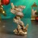 Figure "Snake on the branch" 7x10x15cm, gold