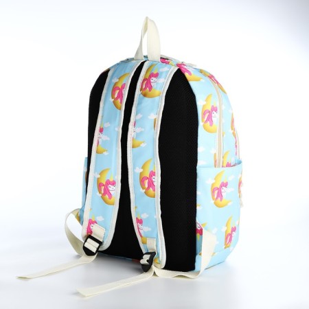 Set of a youth backpack from textiles, a shoper bag, blue color-5