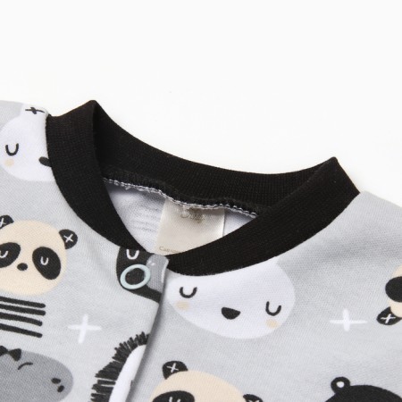 Children's blouse with long sleeve, gray/animals, height 62 cm-1