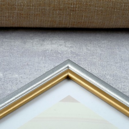 Photo frame Pine C15 21x30 cm, silver + gold (plastic screen)-2