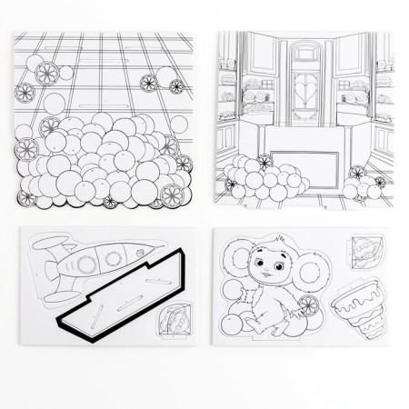 Set for creativity - 3d puzzle game, coloring "Collect your game" "Cheburashka"-1