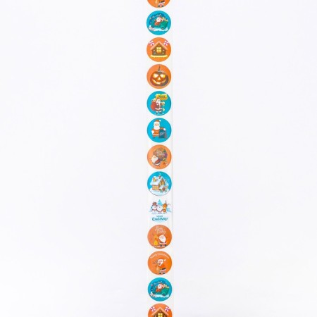 Stickers in the roll "New Year's Eve", 500 pcs, 3.8 x 3.8 cm-2