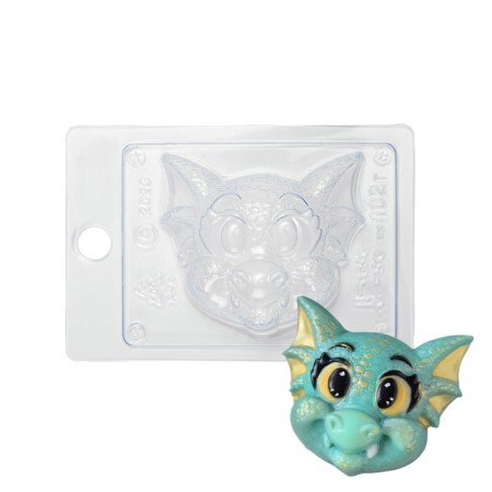 Chocolate shape Plastic “Dragon Head”, symbol of 2024, product size 8.5 × 7.5 × 3 cm, transparent color