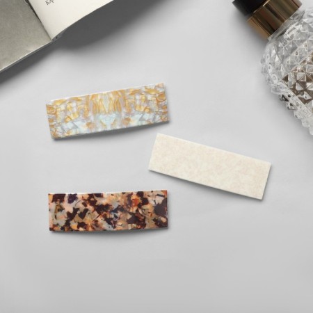 Invisibility for hair "Difda" (set 3 pcs) 7 cm, marble mix-1