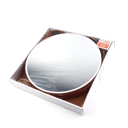Mirror wall -mounted round “surroundings” d mirror surface 28 cm, with an artificial leather strap, color mix-11