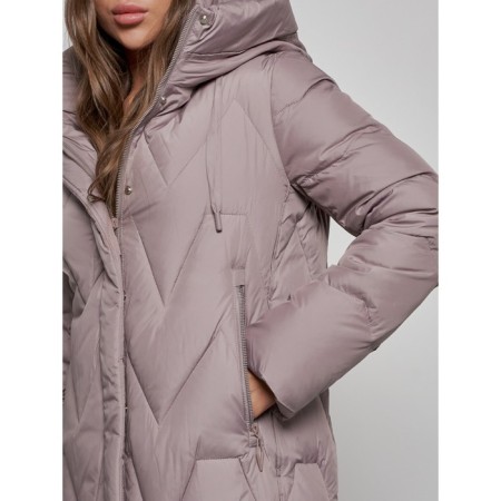 Coat insulated winter female, size 50, brown color-10
