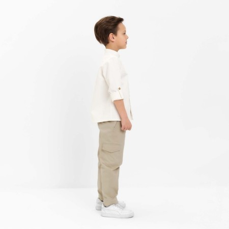 Рубашка джинсовая детская KAFTAN размер 32 (110-116 см), бежевый-1