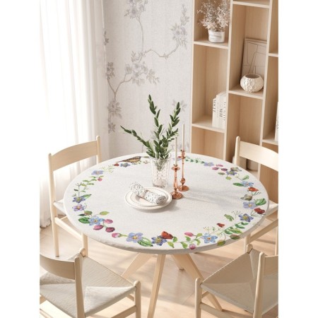 Tables on the table "Flower halo", round, oxford, elastic band, size 140x140 cm, diameter 105-120 cm-2