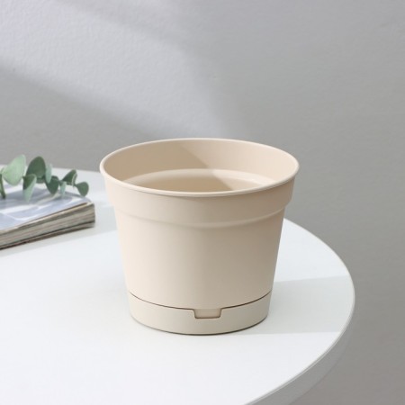 Pot for flowers with a mincate pallet, 700 ml, d = 12 cm, h = 9.4 cm, the color is lightweight-2