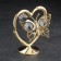 Souvenir "Heart with a butterfly", with 3 crystals, gilded