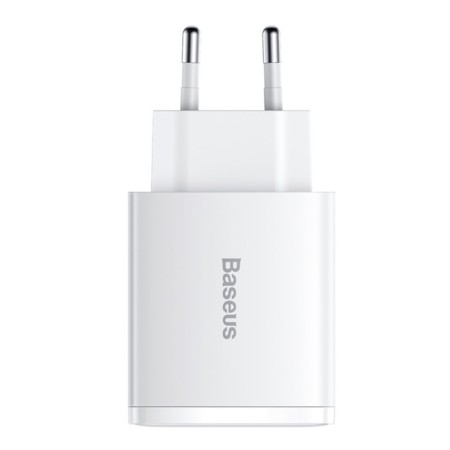 Charger Baseus Compact Quick Charger 2*USB+USB-C, 3A, 30W, White-2