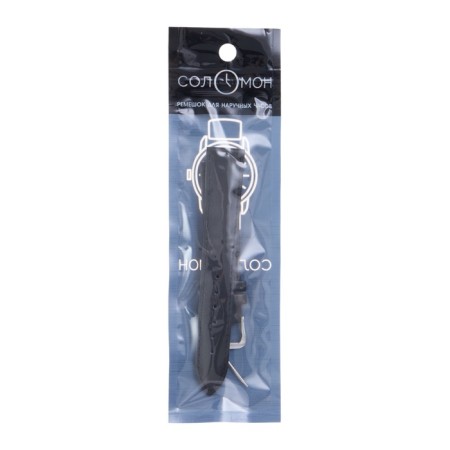 Solomon watch strap, 18 mm, genuine leather, L-20 cm, black-3