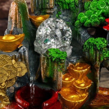 Table Polystone Fountain from the Network Light "Pagoda in the Forest" 30x19x31 cm-3